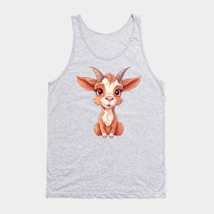 Cute Cartoon Baby Goat Illustration Tank Top